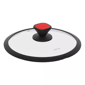 Крышка стеклянная Nadoba Gusta с силиконовым ободом d26 см черная