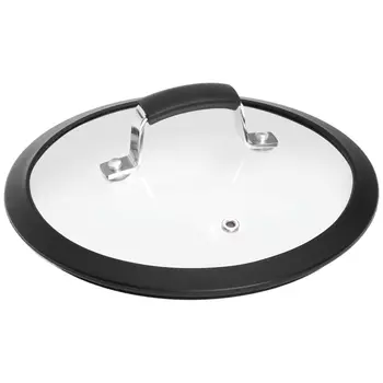 Крышка стеклянная Nadoba Lota с силиконовым ободом d20 см черная