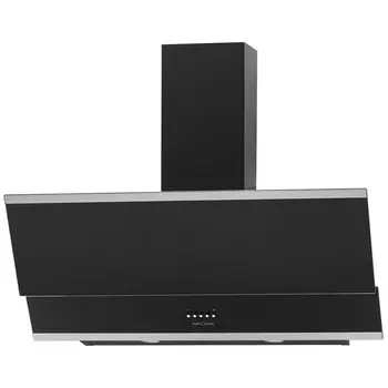 Кухонная вытяжка наклонная Krona Irida 90 см черная/нержавеющая сталь (00020487)