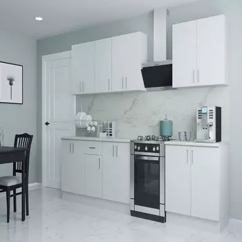 Кухонный гарнитур Твэгги белый 2400х520х2105 мм