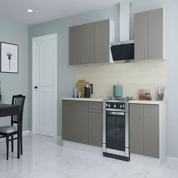 Кухонный гарнитур Твэгги тауп 1800х520х2105 мм