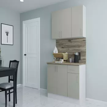 Кухонный гарнитур Твэгги ваниль 1200х520х2105 мм