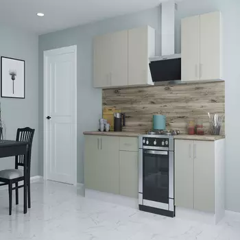 Кухонный гарнитур Твэгги ваниль 1800х520х2105 мм