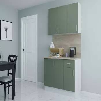 Кухонный гарнитур Твэгги зеленый 1200х520х2105 мм