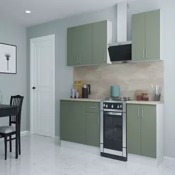 Кухонный гарнитур Твэгги зеленый 1800х520х2105 мм