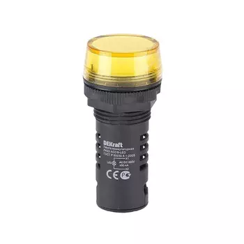 Лампа сигнальная Dekraft ЛK-22 220 В IP54 пластиковая желтая (25120DEK)