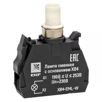 Лампа сменная EKF PROxima ХВ4 10х32х39 мм 230 В IP40 с основанием пластиковая белая (XB4-EML-W)