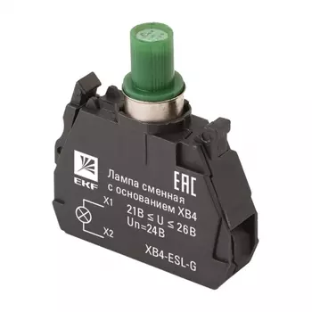 Лампа сменная EKF PROxima ХВ4 10х32х39 мм 24 В IP40 с основанием пластиковая зеленая (XB4-ESL-G)