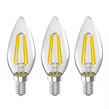 Лампа светодиодная филаментная Gauss E14 2700К 7 Вт 550 Лм 175-240 В свеча тонированная (3 шт.)