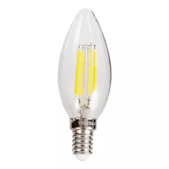 Лампа светодиодная филаментная Voltega E14 2800К 6 Вт 580 Лм 220-240 В свеча прозрачная