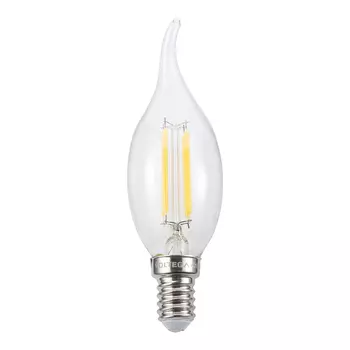 Лампа светодиодная филаментная Voltega E14 4000К 6 Вт 600 Лм 220-240 В свеча на ветру прозрачная