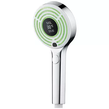 Лейка для душа ARGOtech Digit d120 мм 3 режима без шланга пластик хром/белая (AGD 20.1313S B)