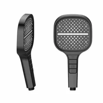 Лейка для душа Berges P2 130х130 мм 3 режима без шланга пластик черная матовая (070122)