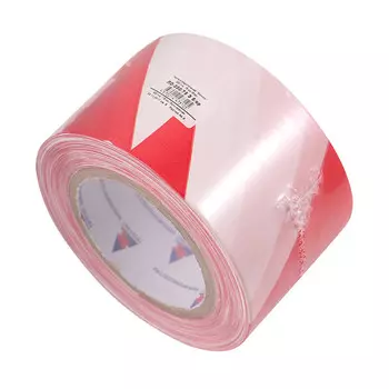 Лента сигнальная Протэкт красно-белые полоски 75 мм 200 м