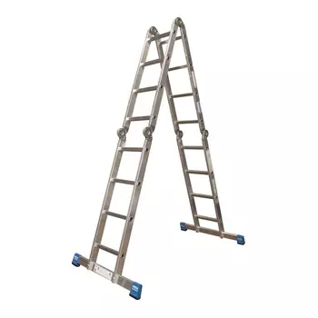 Лестница алюминиевая трансформер четырехсекционная 4 ступени Krause профессиональная