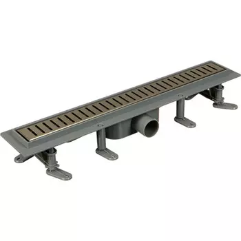 Лоток душевой Terma Light Грейд с комбинированным затвором 600х60 мм d40/50 мм решетка из нержавеющей стали (34121)