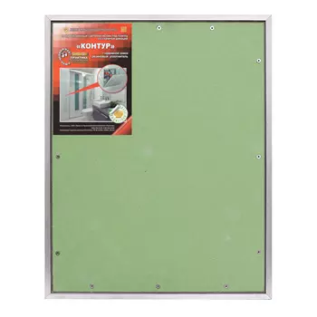 Люк ревизионный под плитку Практика Контур алюминиевый 400х500 мм скрытый нажимной