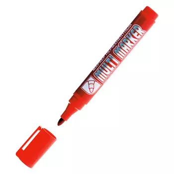Маркер перманентный Crown Multi Marker красный грифель 3 мм
