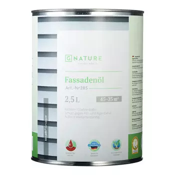 Масло GNature Fassadenl для наружных деревянных поверхностей серебро 2,5 л