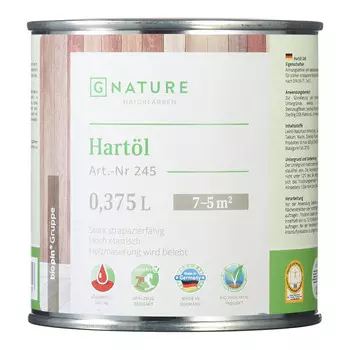 Масло GNature Hartl для дерева с твердым воском бесцветное матовое 0,375 л