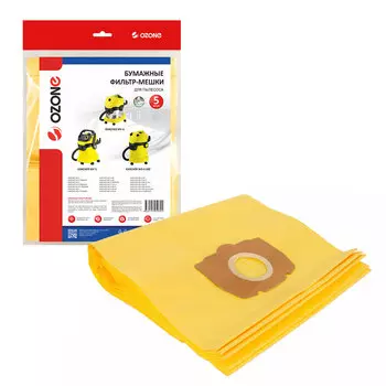 Мешок для пылесоса Ozone (OP-219/5) 36 л к моделям MV 4/MV 5/MV 6/WD 4/WD 5/WD 6 бумага для сухой уборки (5 шт.)