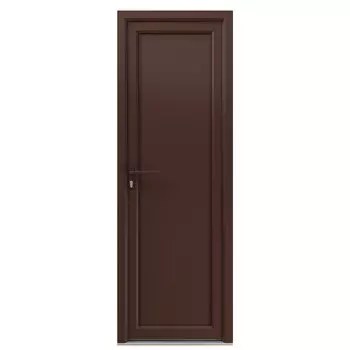 Металлопластиковая дверь VEKA 2050х700 мм алюминиевый порог коричневая левая глухая