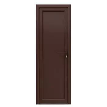 Металлопластиковая дверь VEKA 2050х700 мм алюминиевый порог коричневая правая глухая