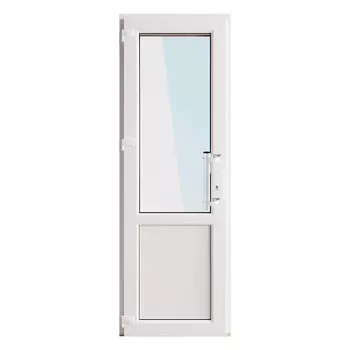 Металлопластиковая дверь VEKA 2050х700 мм алюминиевый порог белая левая стеклопакет