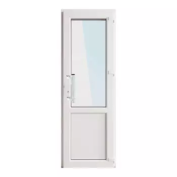 Металлопластиковая дверь VEKA 2050х700 мм алюминиевый порог белая правая стеклопакет