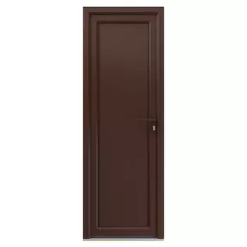 Металлопластиковая дверь VEKA 2050х800 мм алюминиевый порог коричневая правая глухая