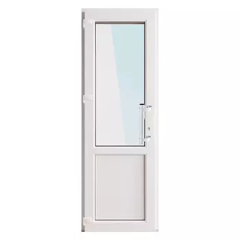 Металлопластиковая дверь VEKA 2050х900 мм алюминиевый порог белая левая стеклопакет