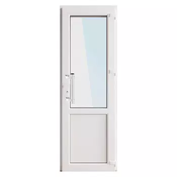 Металлопластиковая дверь VEKA 2050х900 мм алюминиевый порог белая правая стеклопакет