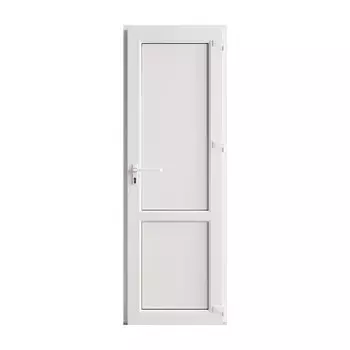 Металлопластиковая дверь VEKA 2050х600 мм алюминиевый порог белая правая глухая