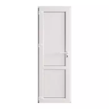 Металлопластиковая дверь VEKA 2050х600 мм алюминиевый порог белая левая глухая