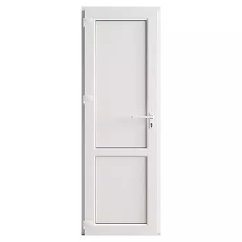 Металлопластиковая дверь VEKA 2050х700 мм алюминиевый порог белая левая глухая