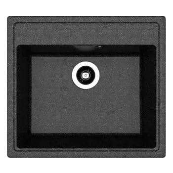 Мойка для кухни Dr.Gans Ника 57х51х22 см врезная с сифоном искусственный камень черная
