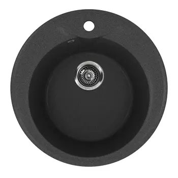 Мойка для кухни Dr.Gans Ротанг d50х20 см врезная с сифоном искусственный камень черная