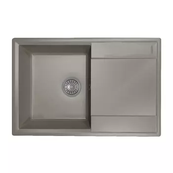 Мойка для кухни Florentina Консул 760 76х50х18 см врезная с крылом кварц серый шелк