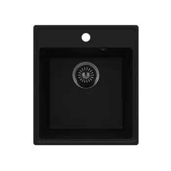 Мойка для кухни Maunfeld Perla 43х49х18 см врезная кварц черная