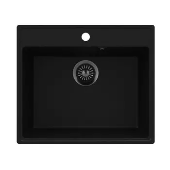 Мойка для кухни Maunfeld Perla 58х50х18 см врезная кварц черная