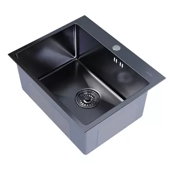 Мойка для кухни Mixline Pro 53х43х20 см врезная с сифоном сталь графит (547234)