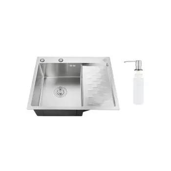 Мойка для кухни РМС 50х63х18 см врезная с крылом и дозатором сталь (MRK-6350L)