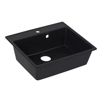 Мойка для кухни Ulgran Forte 58х50х20 см врезная с сифоном кварц уголь