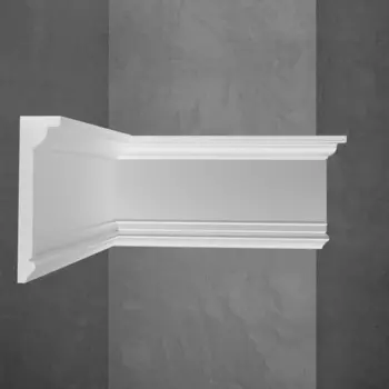 Молдинг из экополимера ударопрочный 100х25х2000 мм под покраску Stenopol C7227 белый