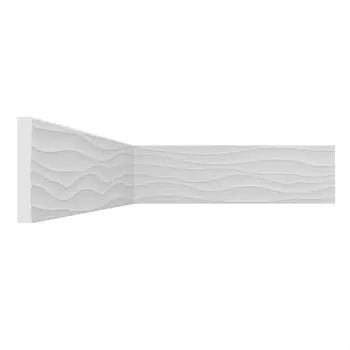 Молдинг из экополимера ударопрочный 60х8х2000 мм под покраску Stenopol C7043 белый