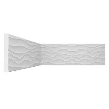 Молдинг из экополимера ударопрочный 80х8х2000 мм под покраску Stenopol C7042 белый