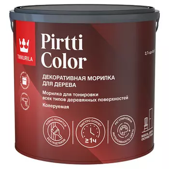 Морилка Tikkurila/Tikkivala Pirtti Color водная бесцветная 2,7 л