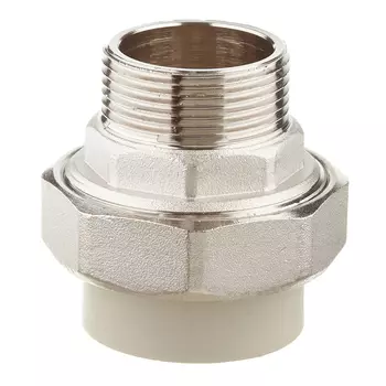 Муфта полипропиленовая FV-Plast разъемная (американка) 40 мм х 1 1/4 НР(ш) серая (237040)