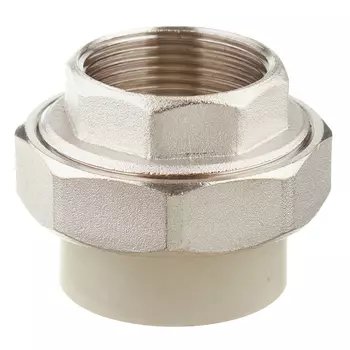 Муфта полипропиленовая FV-Plast разъемная (американка) 40 мм х 1 1/4 ВР(г) серая (236040)