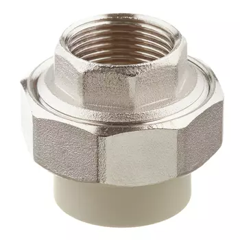 Муфта полипропиленовая FV-Plast разъемная (американка) 25 мм х 3/4 ВР(г) серая (236025)